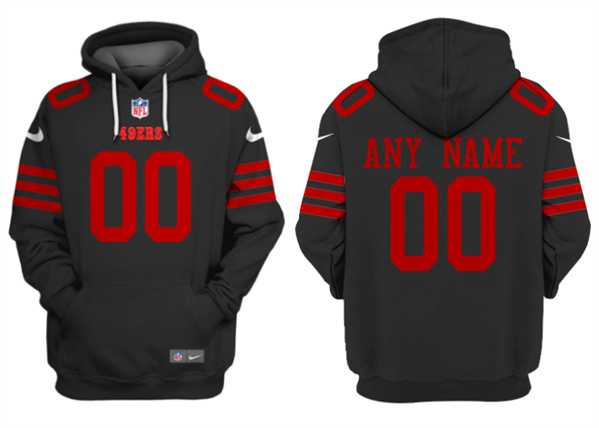 Mens San Francisco 49ers Customized Black Alternate Pullover Hoodie->customized nfl jersey->Custom Jersey